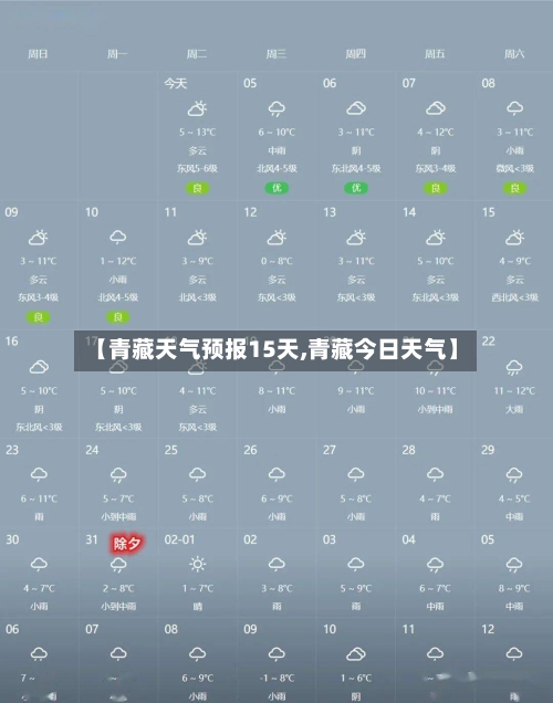 【青藏天气预报15天,青藏今日天气】