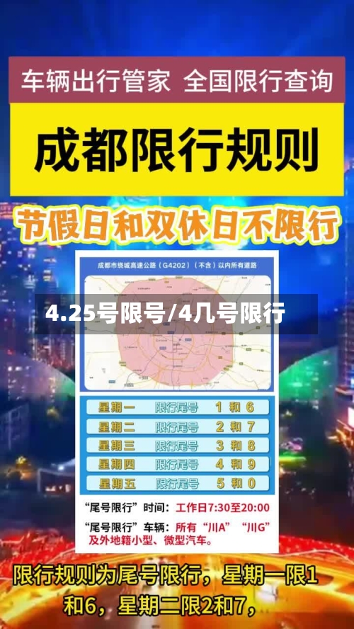 4.25号限号/4几号限行
