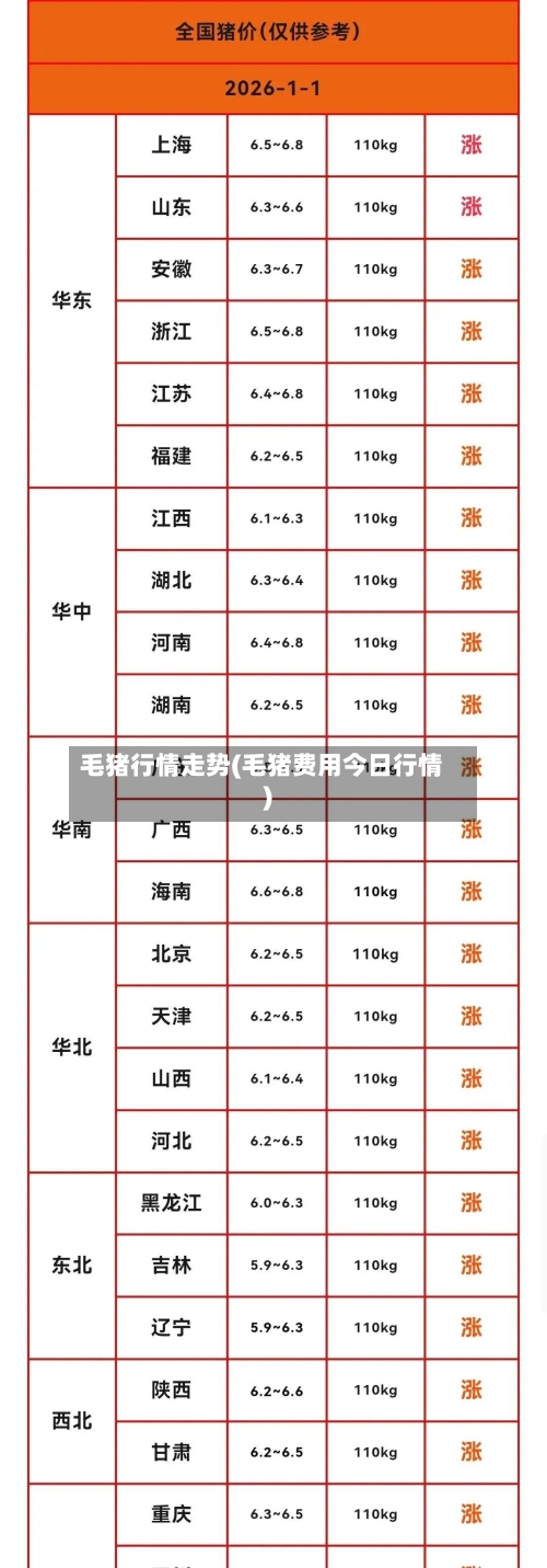 毛猪行情走势(毛猪费用今日行情)