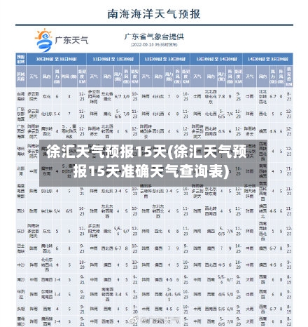 徐汇天气预报15天(徐汇天气预报15天准确天气查询表)