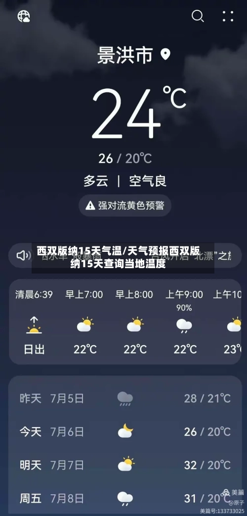 西双版纳15天气温/天气预报西双版纳15天查询当地温度