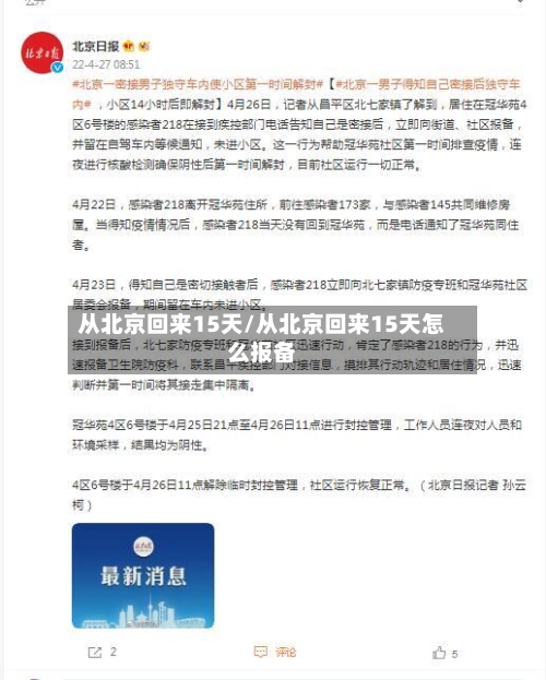从北京回来15天/从北京回来15天怎么报备