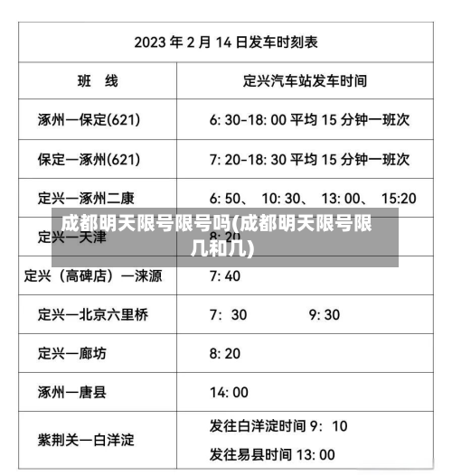 成都明天限号限号吗(成都明天限号限几和几)