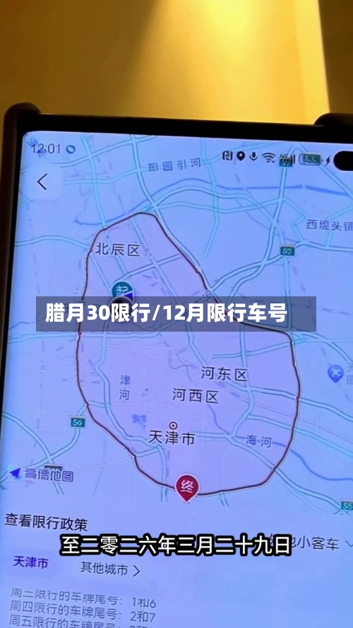 腊月30限行/12月限行车号