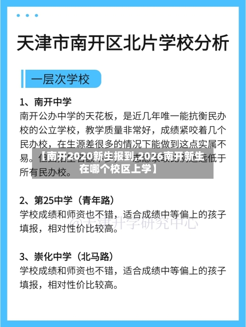 【南开2020新生报到,2026南开新生在哪个校区上学】