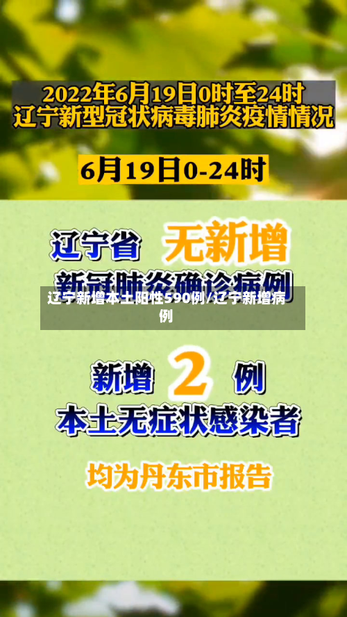 辽宁新增本土阳性590例/辽宁新增病例