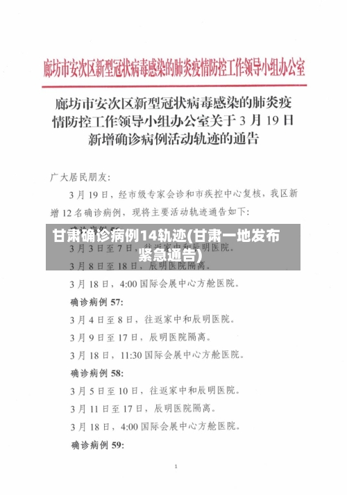 甘肃确诊病例14轨迹(甘肃一地发布紧急通告)