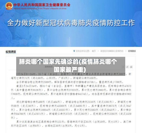 肺炎哪个国家先确诊的(疫情肺炎哪个国家最严重)