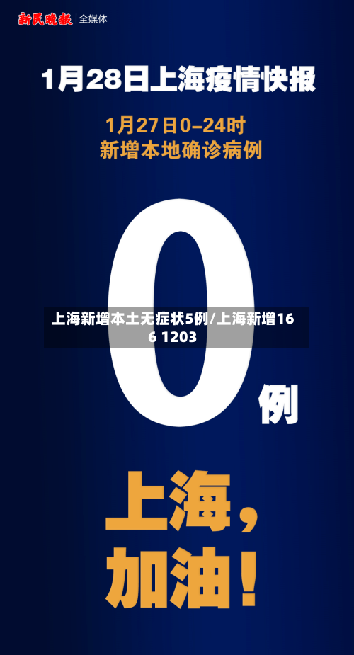 上海新增本土无症状5例/上海新增166 1203