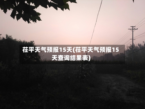茌平天气预报15天(茌平天气预报15天查询结果表)