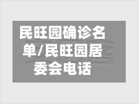 民旺园确诊名单/民旺园居委会电话