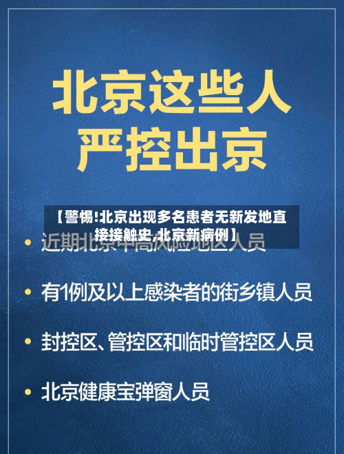 【警惕!北京出现多名患者无新发地直接接触史,北京新病例】