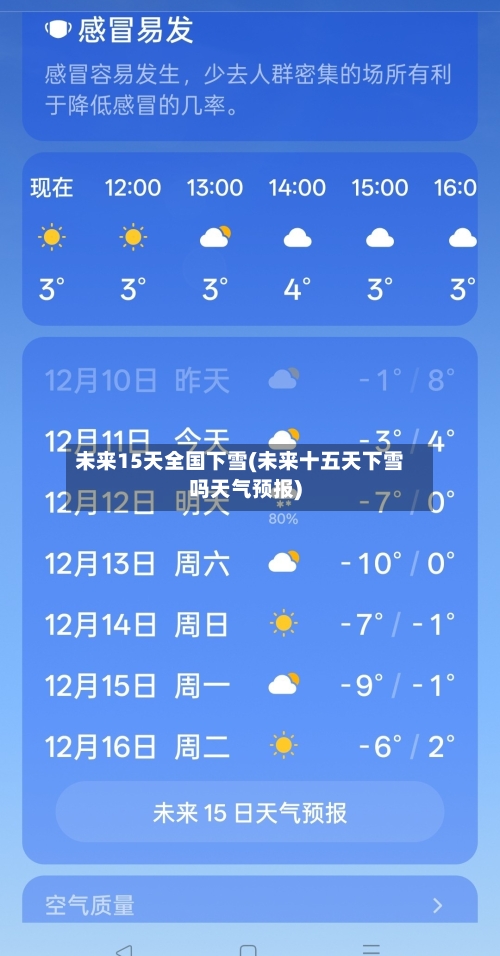 未来15天全国下雪(未来十五天下雪吗天气预报)