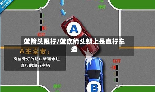 蓝箭头限行/蓝底箭头朝上是直行车道