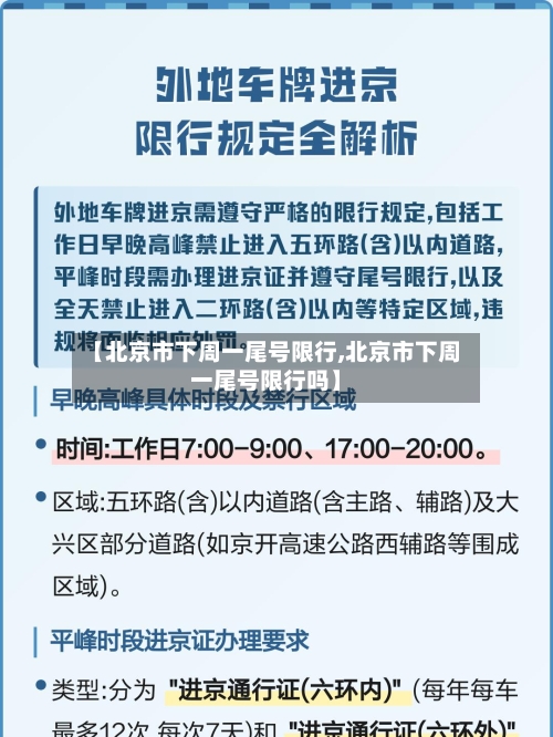 【北京市下周一尾号限行,北京市下周一尾号限行吗】