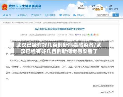 武汉已经有好几百例新病毒感染者/武汉已经有好几百例新病毒感染者了