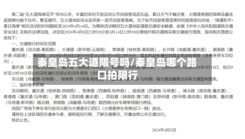 秦皇岛五大道限号吗/秦皇岛哪个路口拍限行