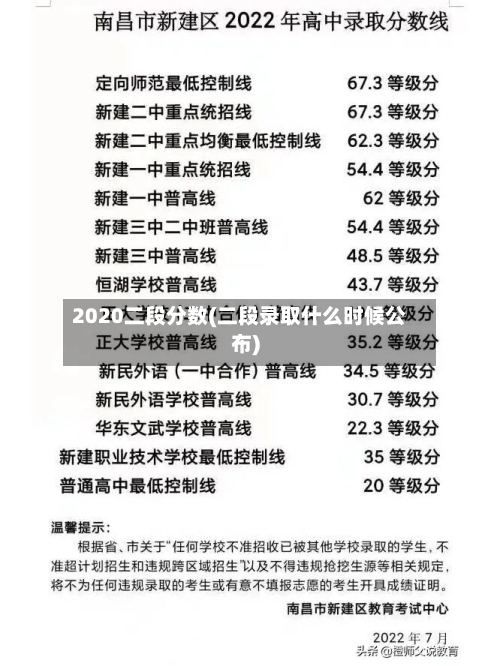 2020二段分数(二段录取什么时候公布)