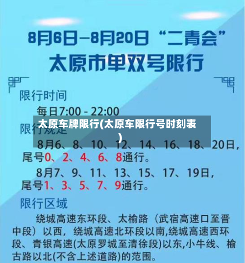 太原车牌限行(太原车限行号时刻表)