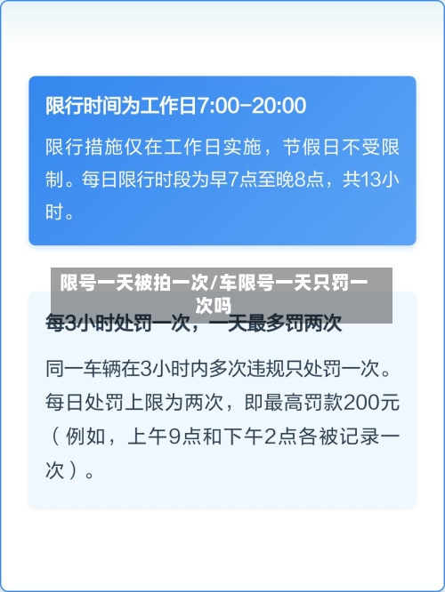 限号一天被拍一次/车限号一天只罚一次吗