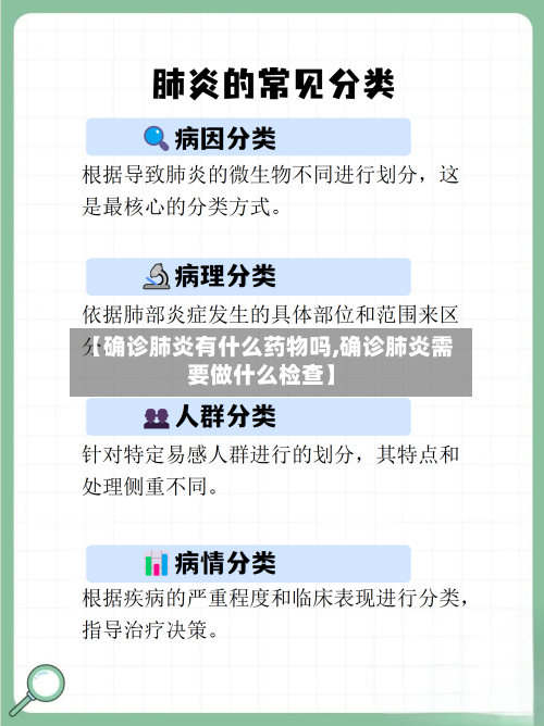 【确诊肺炎有什么药物吗,确诊肺炎需要做什么检查】