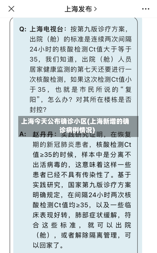 上海今天公布确诊小区(上海新增的确诊病例情况)