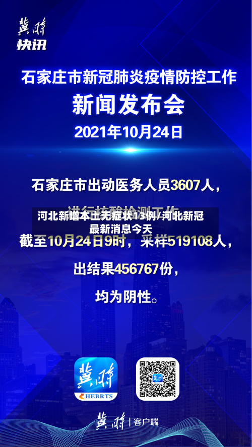 河北新增本土无症状13例/河北新冠最新消息今天