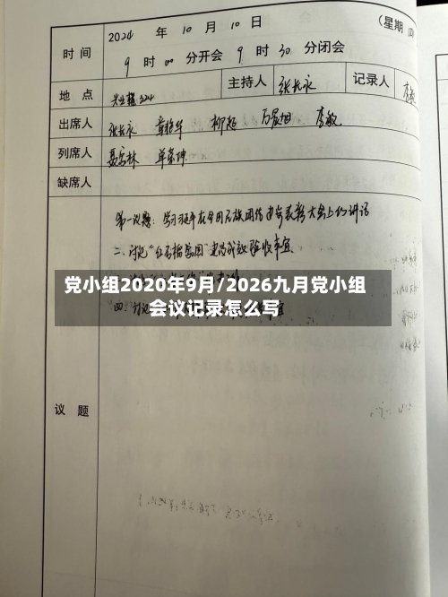 党小组2020年9月/2026九月党小组会议记录怎么写