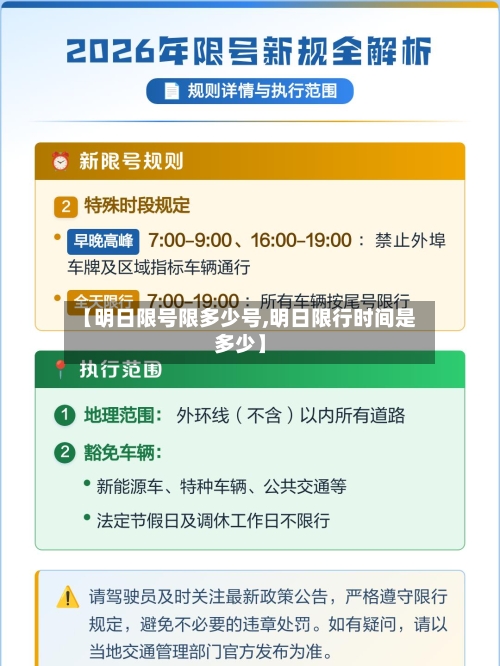 【明日限号限多少号,明日限行时间是多少】