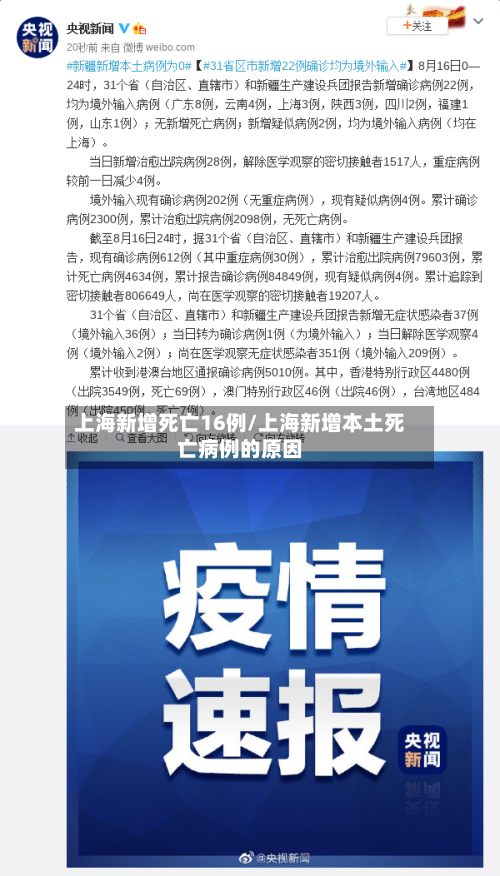 上海新增死亡16例/上海新增本土死亡病例的原因