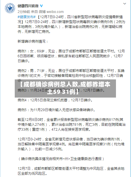 【成都确诊病例总人数,成都昨增本土59 31例】