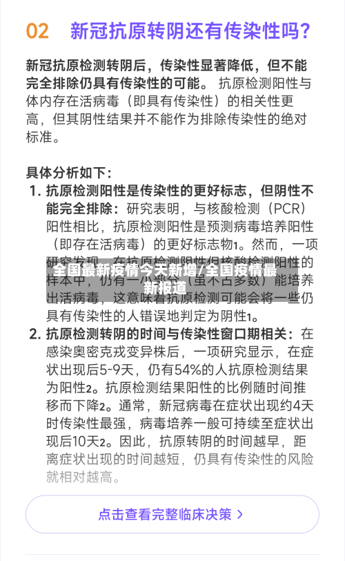 全国最新疫情今天新增/全国疫情最新报道