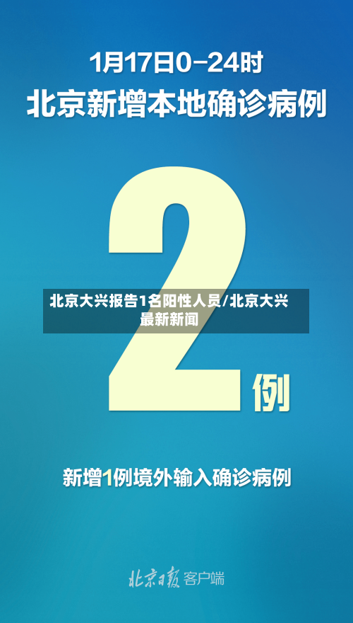 北京大兴报告1名阳性人员/北京大兴最新新闻