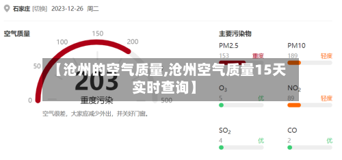 【沧州的空气质量,沧州空气质量15天实时查询】