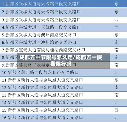 成都五一节限号怎么走/成都五一假期限行吗