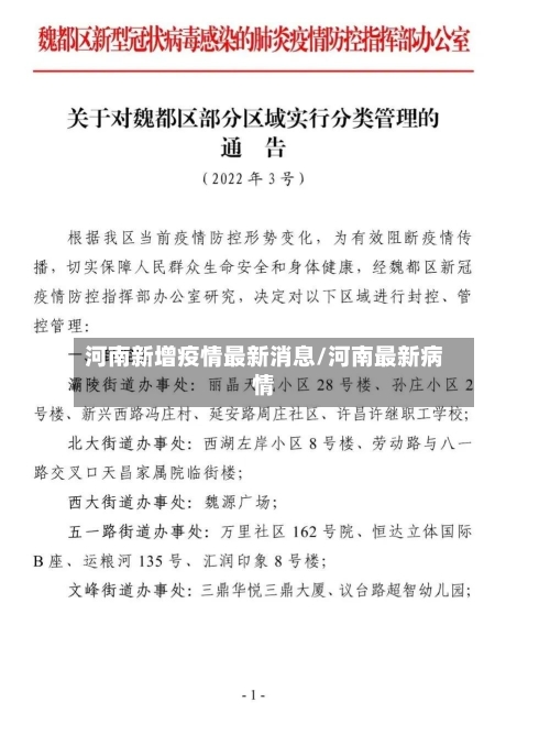 河南新增疫情最新消息/河南最新病情