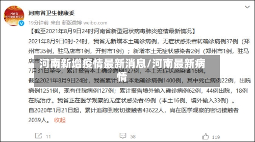 河南新增疫情最新消息/河南最新病情