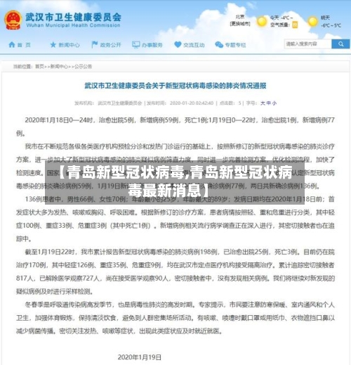 【青岛新型冠状病毒,青岛新型冠状病毒最新消息】