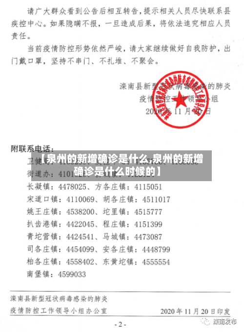 【泉州的新增确诊是什么,泉州的新增确诊是什么时候的】