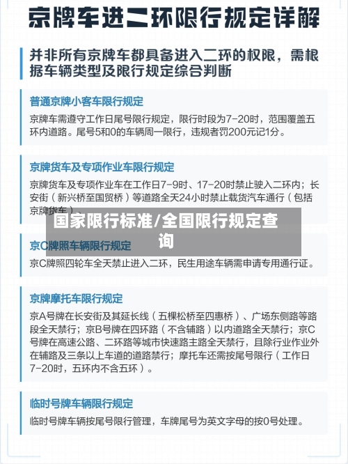 国家限行标准/全国限行规定查询
