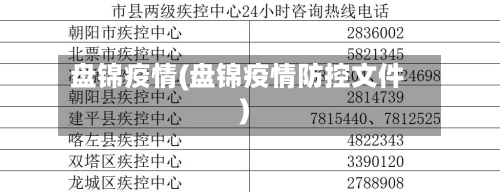 盘锦疫情(盘锦疫情防控文件)