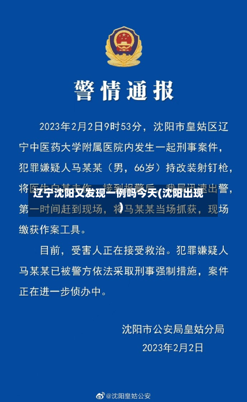 辽宁沈阳又发现一例吗今天(沈阳出现)