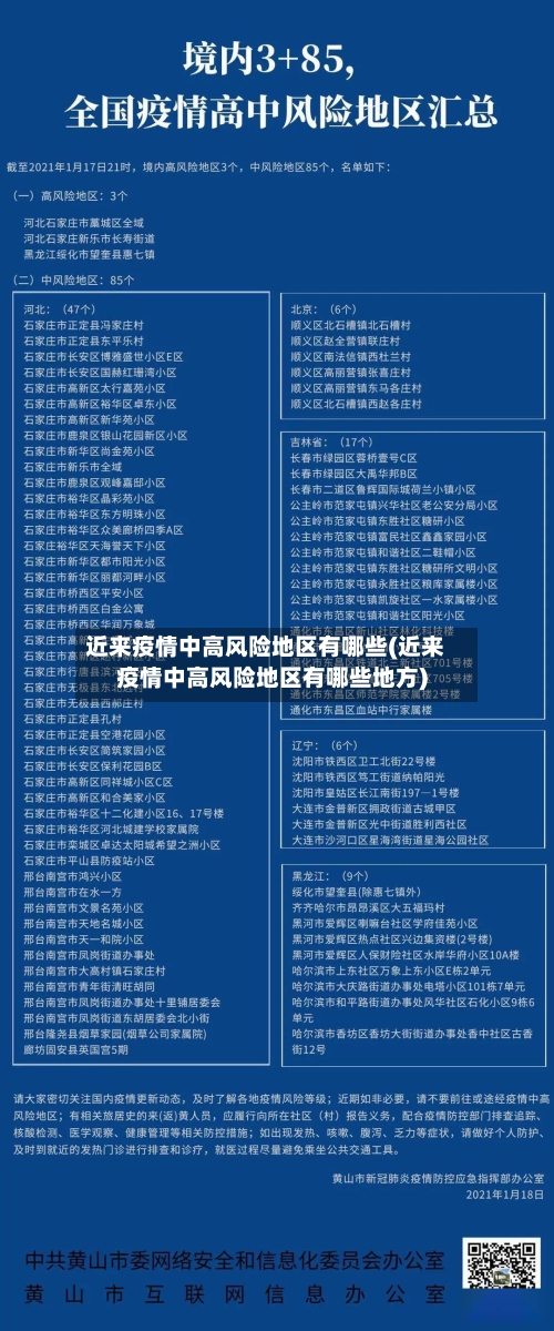 近来疫情中高风险地区有哪些(近来疫情中高风险地区有哪些地方)