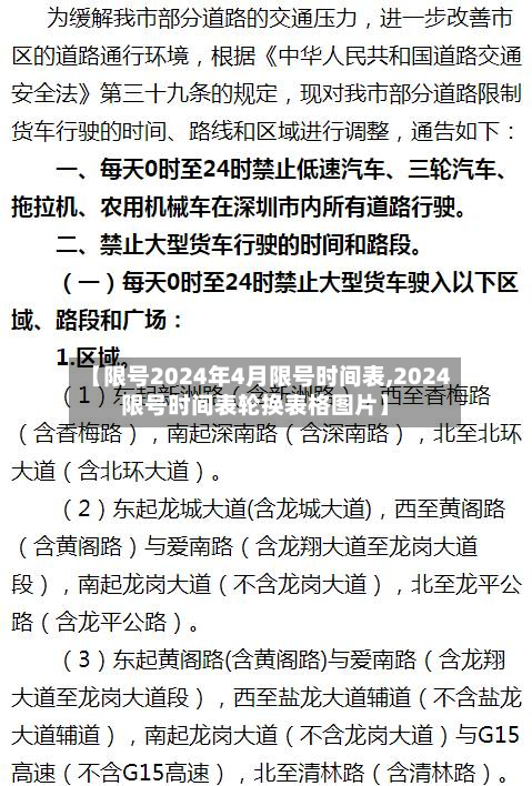 【限号2024年4月限号时间表,2024限号时间表轮换表格图片】