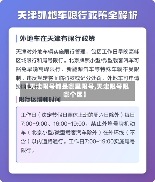 【天津限号都是哪里限号,天津限号限哪个区】