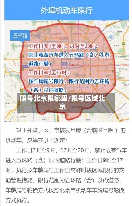 限号北京限哪里/限号区域北京